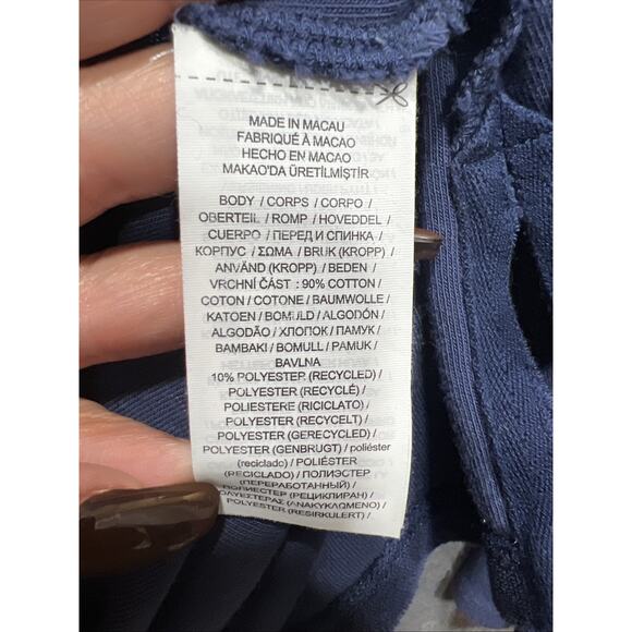 Polo Ralph Lauren Hooded Terry Sweatshirt Stretch Blue Womens Size M 8/10 - Picture 10 of 12